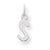 Sterling Silver Small Slanted Block Initial S Charm hide-image