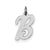 Medium Script Initial B Charm in Sterling Silver