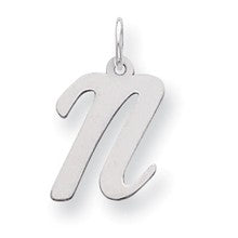 Sterling Silver Medium Script Initial N Charm hide-image