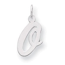 Sterling Silver Medium Script Initial O Charm hide-image