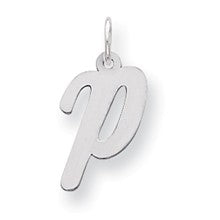 Sterling Silver Medium Script Initial P Charm hide-image