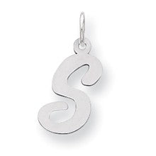 Sterling Silver Medium Script Initial S Charm hide-image