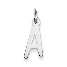 Sterling Silver Medium Slanted Block Initial A Charm hide-image