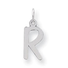 Sterling Silver Medium Slanted Block Initial R Charm hide-image