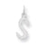 Sterling Silver Medium Slanted Block Initial S Charm hide-image