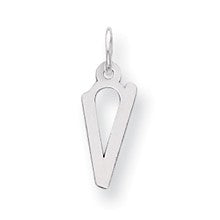 Sterling Silver Medium Slanted Block Initial V Charm hide-image