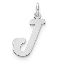 Sterling Silver Large Script Initial J Charm hide-image