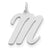 Sterling Silver Large Script Initial M Charm hide-image