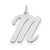 Large Script Initial M Charm in Sterling Silver