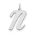 Large Script Initial N Charm in Sterling Silver