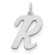 Sterling Silver Large Script Initial R Charm hide-image