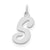 Large Script Initial S Charm in Sterling Silver