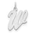 Sterling Silver Large Script Initial W Charm hide-image