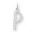 Sterling Silver Large Slanted Block Initial P Charm hide-image