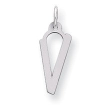 Sterling Silver Large Slanted Block Initial V Charm hide-image