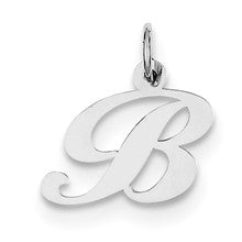 Sterling Silver Small Fancy Script Initial B Charm hide-image