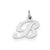 Small Fancy Script Initial B Charm in Sterling Silver