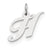 Sterling Silver Small Fancy Script Initial H Charm hide-image