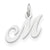 Sterling Silver Small Fancy Script Initial M Charm hide-image