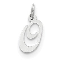 Sterling Silver Small Fancy Script Initial O Charm hide-image