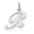 Sterling Silver Small Fancy Script Initial R Charm hide-image