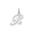 Small Fancy Script Initial R Charm in Sterling Silver