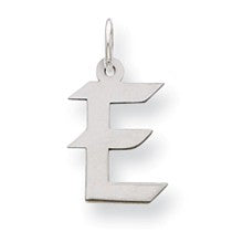 Sterling Silver Small Artisan Block Initial E Charm hide-image