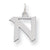 Sterling Silver Small Artisan Block Initial N Char Charm hide-image