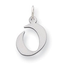 Sterling Silver Small Artisan Block Initial O Charm hide-image