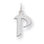 Sterling Silver Small Artisan Block Initial P Charm hide-image