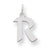 Sterling Silver Small Artisan Block Initial R Charm hide-image