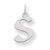 Sterling Silver Small Artisan Block Initial S Charm hide-image