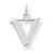 Sterling Silver Small Artisan Block Initial V Charm hide-image