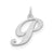 Medium Fancy Script Initial P Charm in Sterling Silver