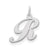 Medium Fancy Script Initial R Charm in Sterling Silver