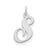 Medium Fancy Script Initial S Charm in Sterling Silver