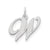 Medium Fancy Script Initial W Charm in Sterling Silver