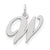 Sterling Silver Medium Fancy Script Initial W Charm hide-image