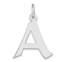 Sterling Silver Medium Artisan Block Initial A Charm hide-image