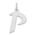 Medium Artisan Block Initial P Charm in Sterling Silver