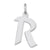 Medium Artisan Block Initial R Charm in Sterling Silver