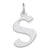 Medium Artisan Block Initial S Charm in Sterling Silver