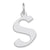 Sterling Silver Medium Artisan Block Initial S Charm hide-image