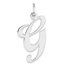 Sterling Silver Large Fancy Script Initial G Charm hide-image