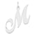 Large Fancy Script Initial M Charm in Sterling Silver