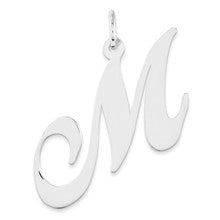 Sterling Silver Large Fancy Script Initial M Charm hide-image