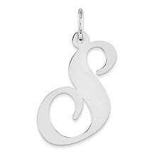 Sterling Silver Large Fancy Script Initial S Charm hide-image