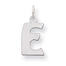 Sterling Silver Bubble Block Initial E Charm hide-image