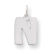 Sterling Silver Bubble Block Initial N Charm hide-image