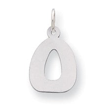 Sterling Silver Bubble Block Initial O Charm hide-image